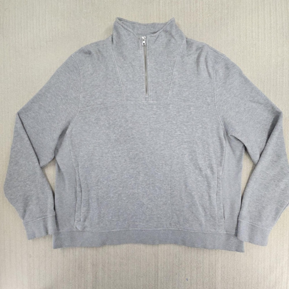 UNTUCKit Sweatshirt Mens 3XL Gray 1/4 Zip Mock Neck Fleece Pullover Tagless